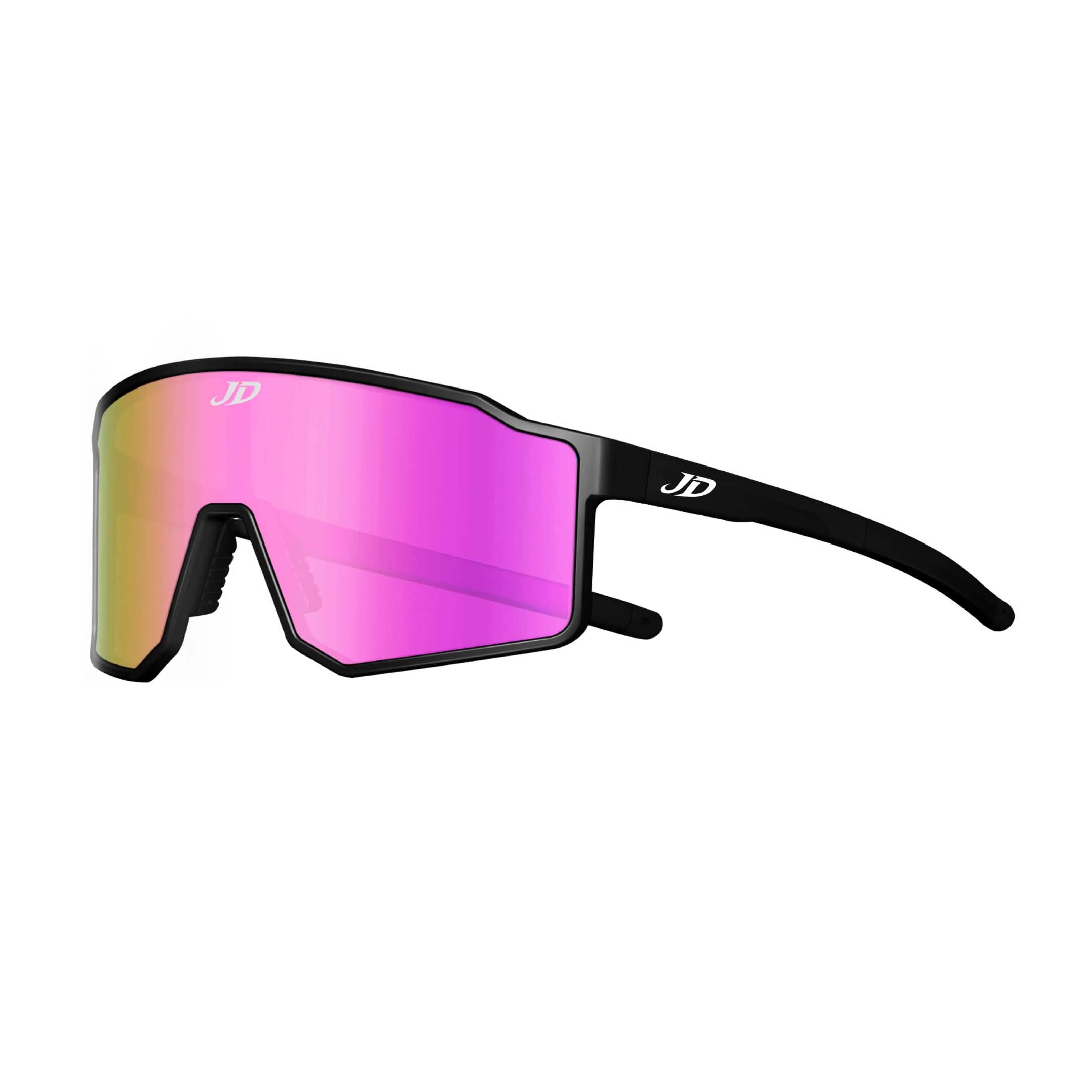 JD Shield — Matte Black / Orchid Mirror